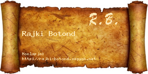 Rajki Botond névjegykártya